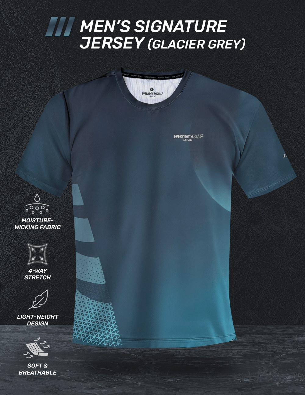 EVERYDAY SOCIAL® - Men's Signature Jersey (Glacier Grey)