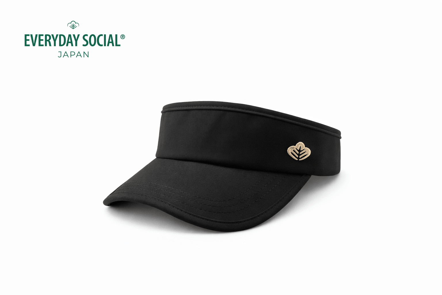 EVERYDAY SOCIAL® - *New* Minimalist Performance Visor (Black & Gold)