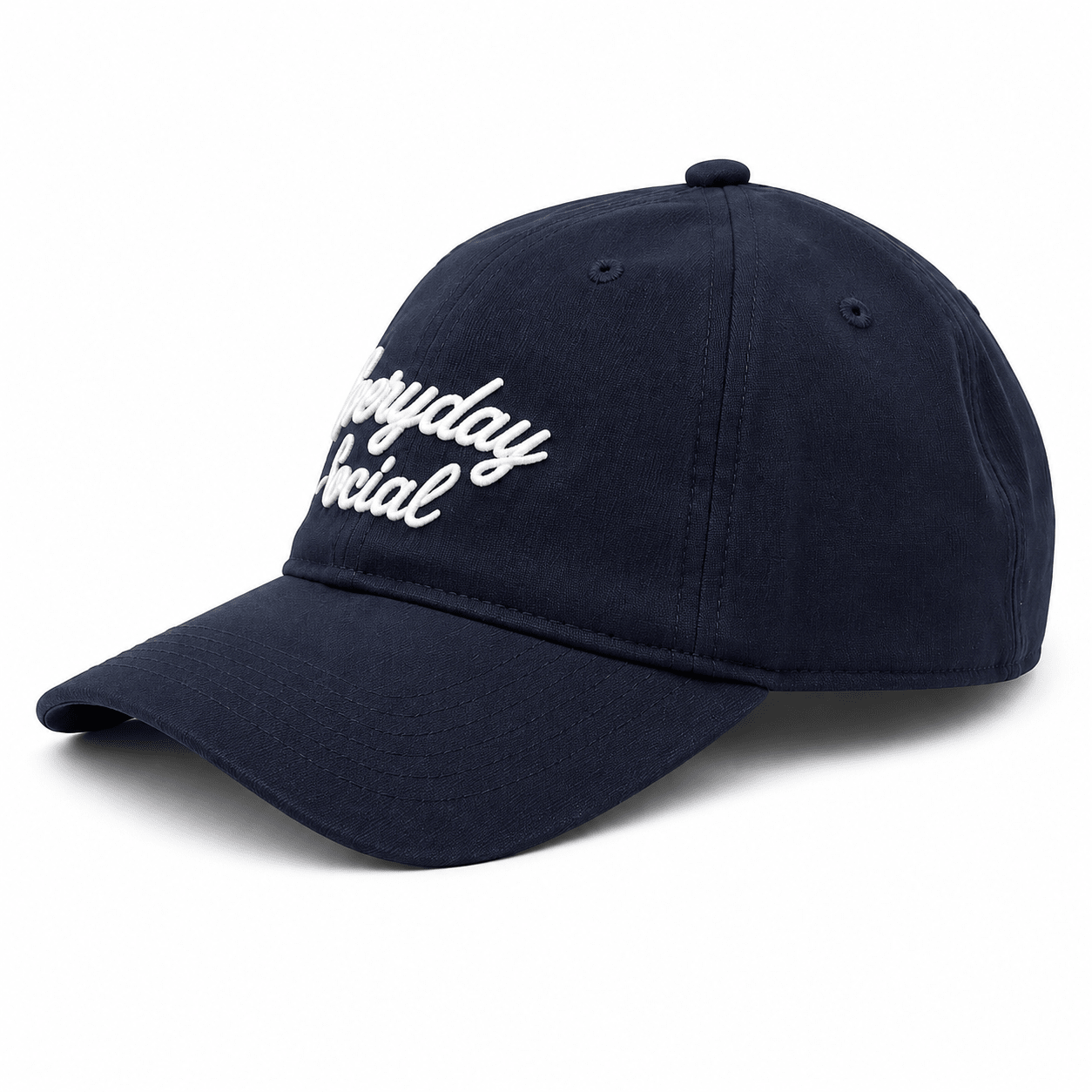 Navy EVERYDAY SOCIAL Signature Hat with adjustable back strap, side view