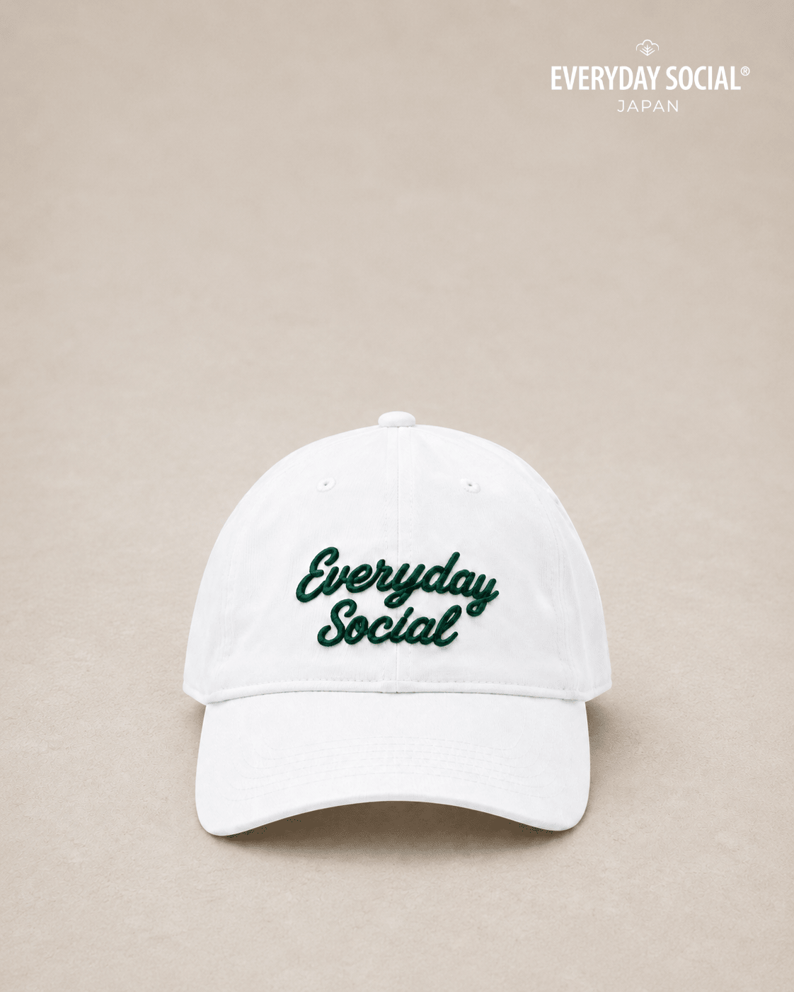 White EVERYDAY SOCIAL Signature Performance Hat with embroidered logo