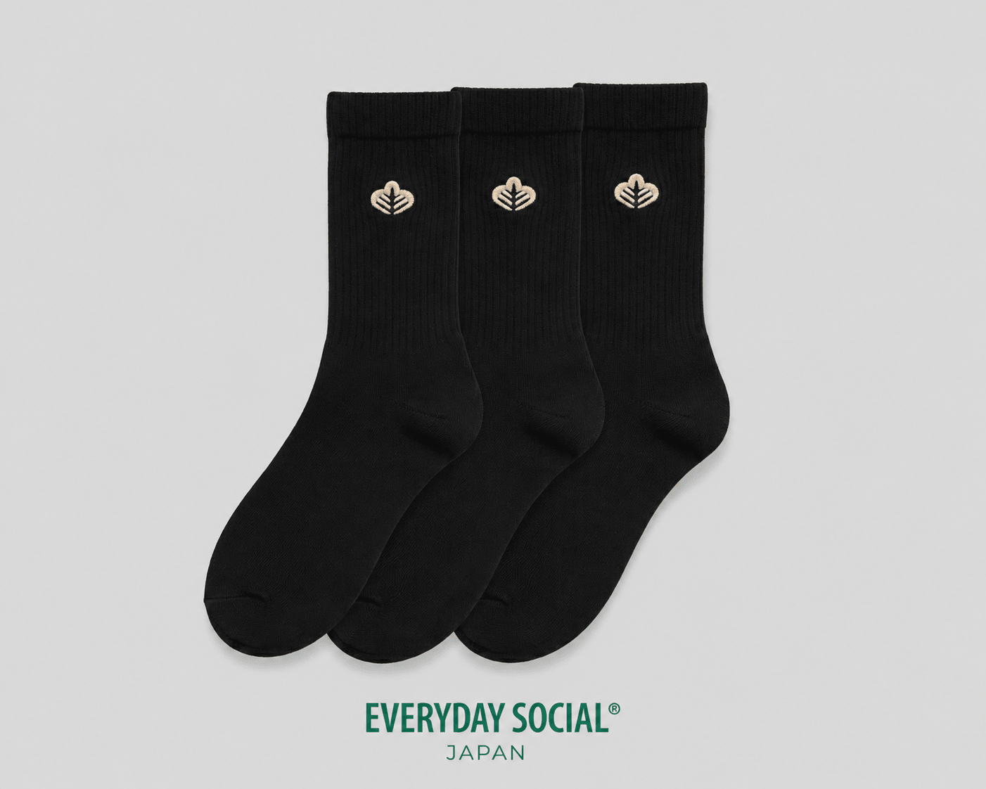 EVERYDAY SOCIAL® - The Classic Crew Sock (3-Pack Black & Gold)