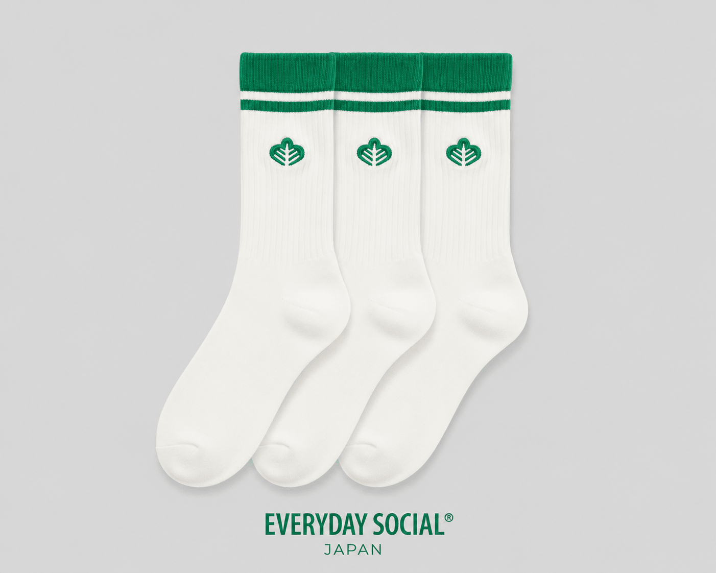 EVERYDAY SOCIAL® - The Classic Crew Sock (3-Pack Forest Green)